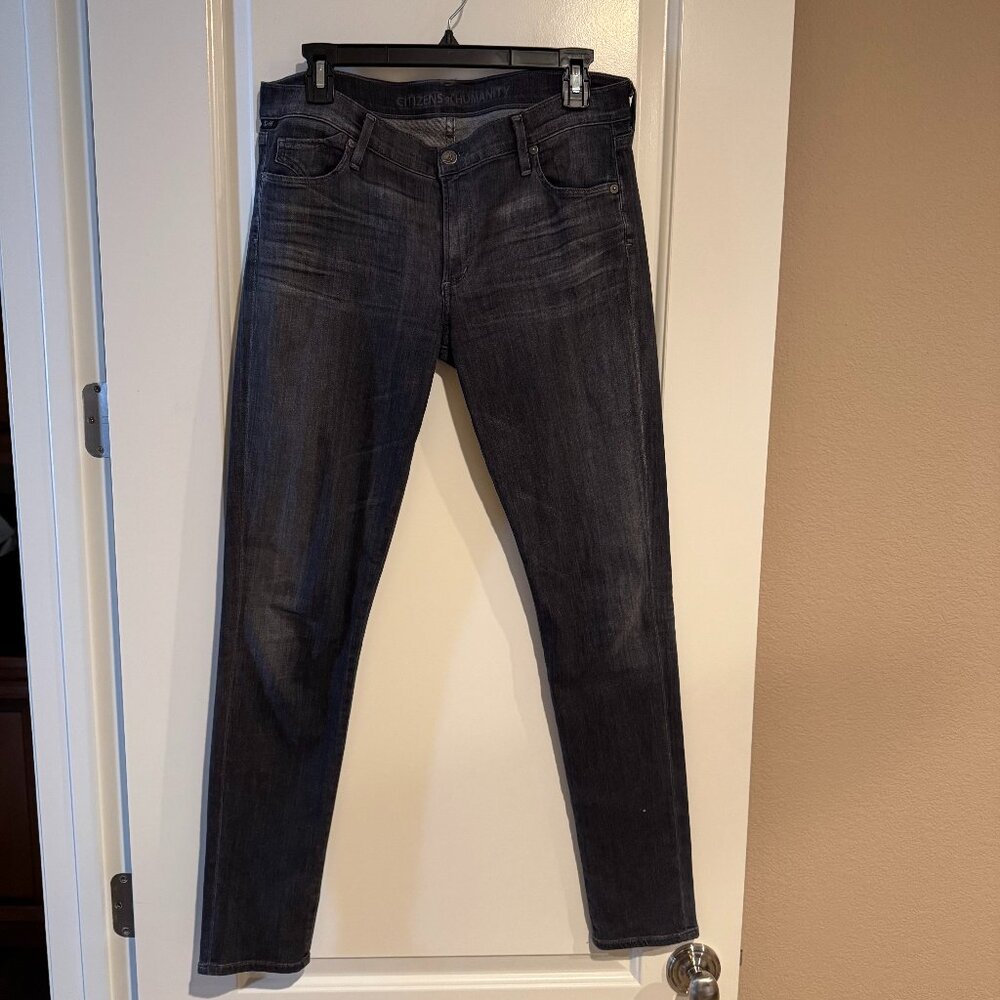 Citizens of Humanity Avedon Low Rise Skinny Jeans, Faded Black/Grey, Size 31